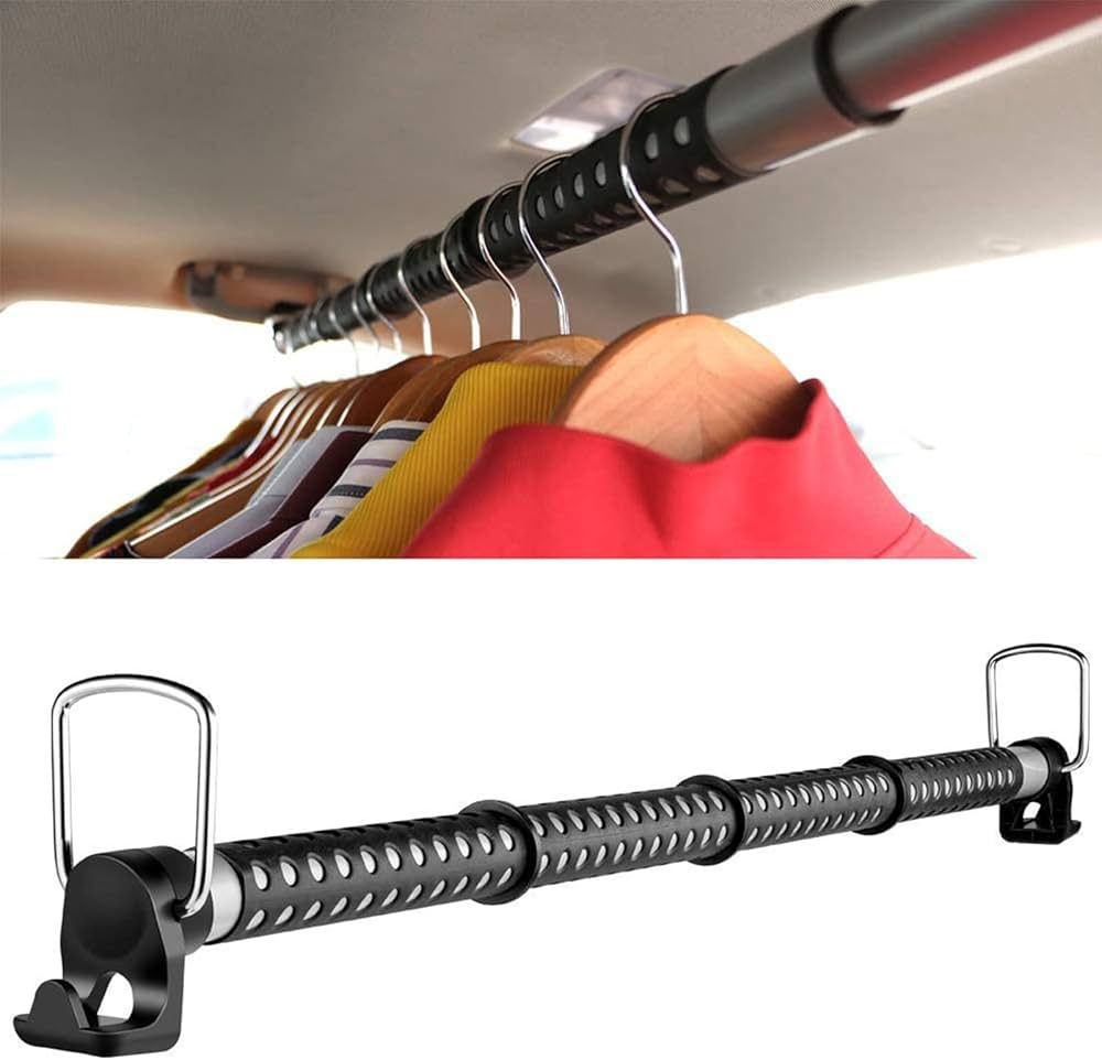 Green Lion Car Expandable Clothes Bar Telescopic Design Strong & Non-Slip - Black |GNCREXPBARBK|
