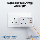 Promate VersaSocket Multi-Function AC Socket Charger with Built-In 20W PD USB-C Cable |VersaSocket|