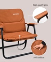 Porodo Lifestyle Outdoor Folding Cushioned Chair Portable Sturdy and Reliable for Camping- Brown |PD-LFST007-BR|