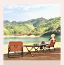 Porodo Lifestyle Outdoor Folding Cushioned Chair Portable Sturdy and Reliable for Camping- Brown |PD-LFST007-BR|