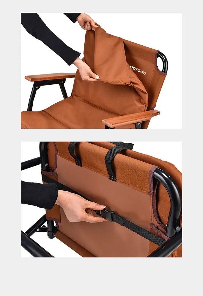 Porodo Lifestyle Outdoor Folding Cushioned Chair Portable Sturdy and Reliable for Camping- Brown |PD-LFST007-BR|
