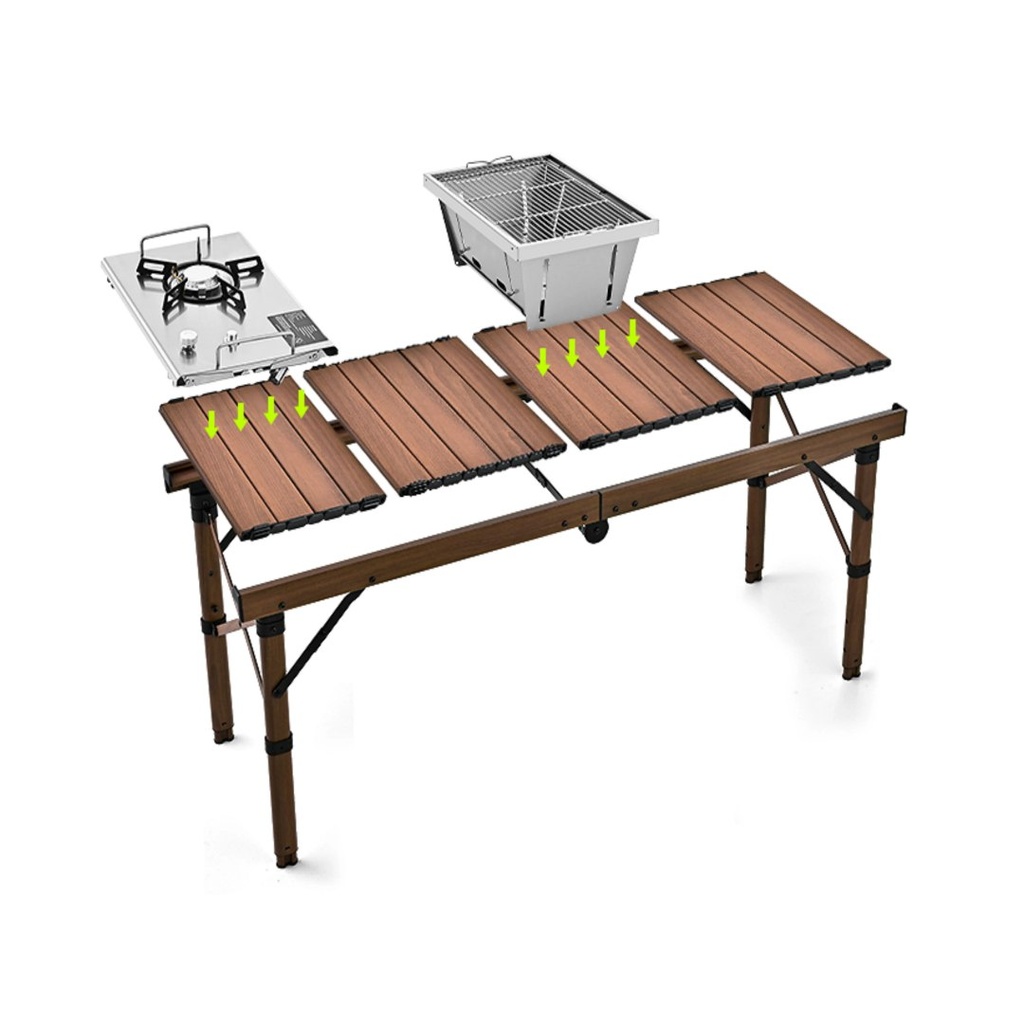 Porodo Lifestyle Portable Grill and Gas Stove Station, Camping Table with Stove and Mesh |PD-LFST005-BR|
