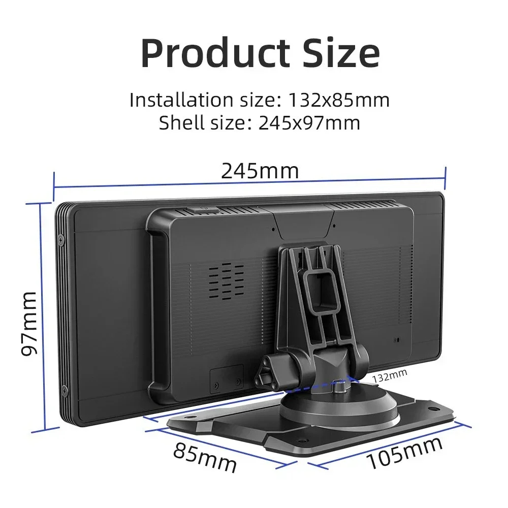 Portable Car Media Player 10.26-Inch HD Display Seamless Wireless Connectivity & Entertainment On-the-Go for Apple and Android