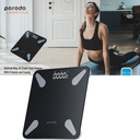 Porodo Lifestyle Bluetooth Smart Body Scale Track Your Fitness with Precision |PD-LSBSC-BK/WH|