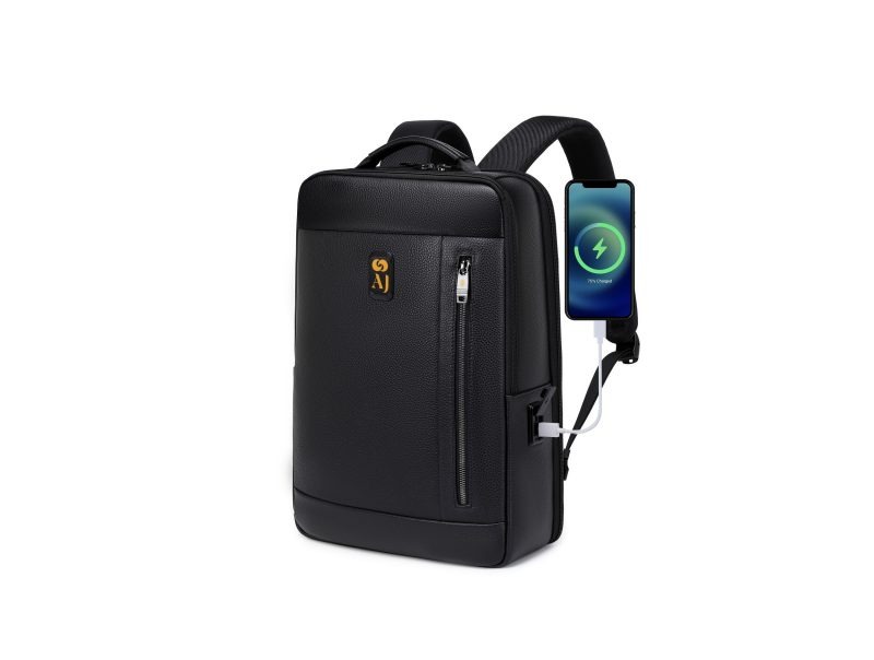 AJ Real Leather Waterproof Backpack | Anti-Theft, USB Charging Perfect for Travel & Outdoor Adventures |GP-02371|