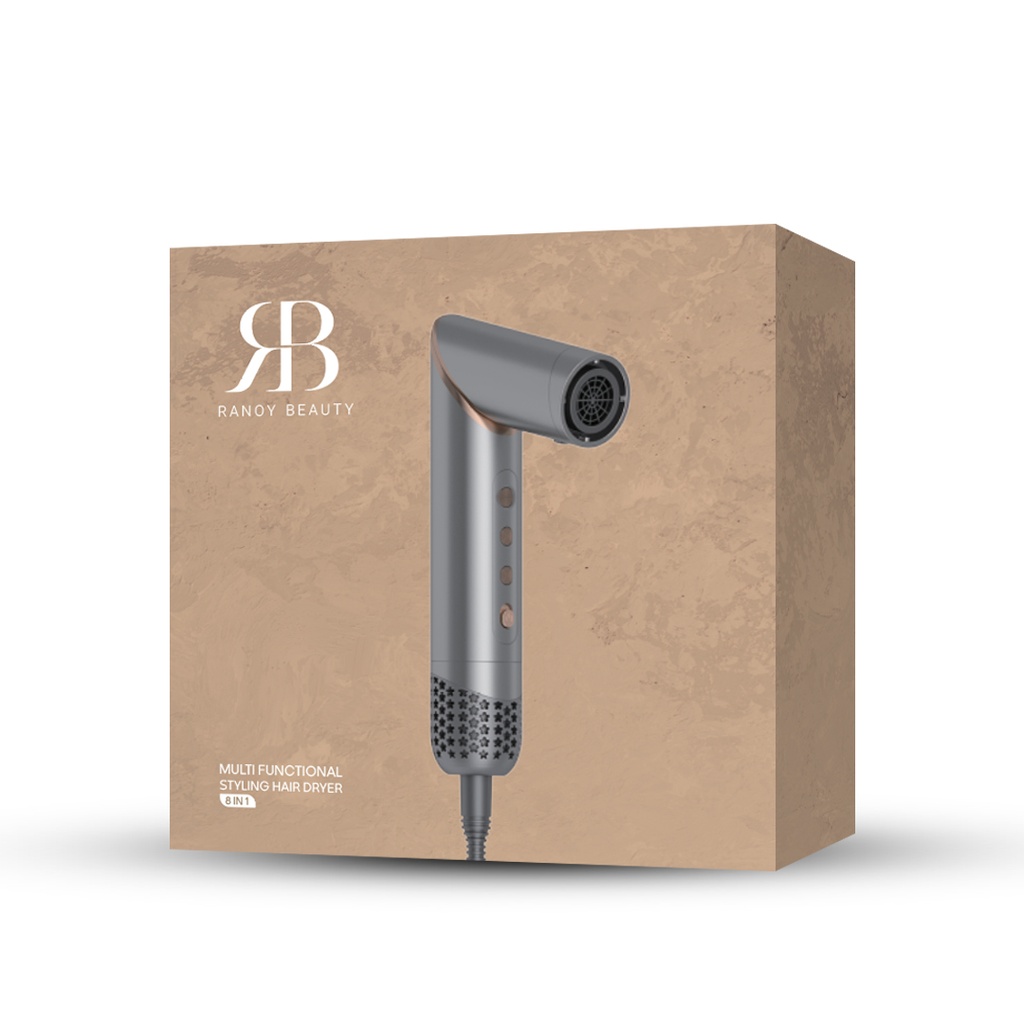 Ranoy Beauty 8-in-1 Multifunctional Styling Hair Dryer Your Ultimate Hair Styling Companion - Grey