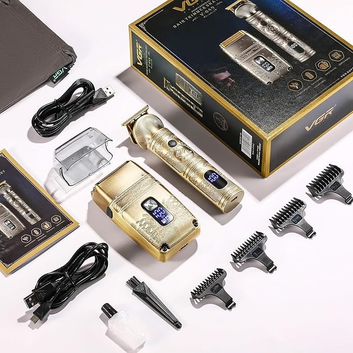 VGR 2 in 1 Professional Hair Trimmer and Shaver Set Waterproof Cordless Electric Razor & Beard Trimmer for Men |V-649|