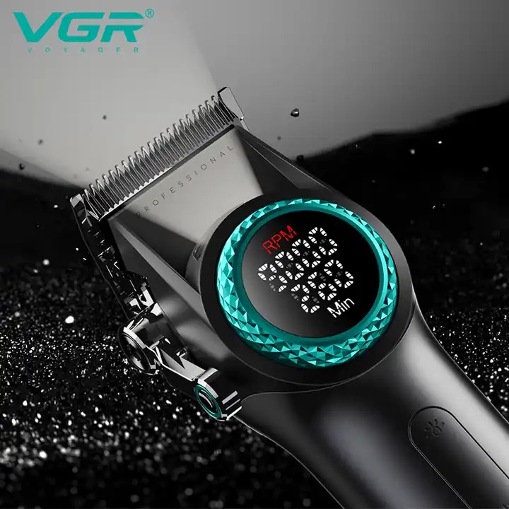 VGR 001 Professional Hair Clippers for Men Cordless Barber Clippers with Carbon Steel Blades 9000RPM LED Display for Precise Hair Cutting |V-001|