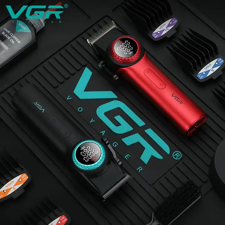 VGR 001 Professional Hair Clippers for Men Cordless Barber Clippers with Carbon Steel Blades 9000RPM LED Display for Precise Hair Cutting |V-001|