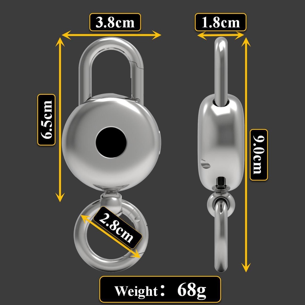 Keychain Digital Scale Compact Metal Design with Watch and LCD Display