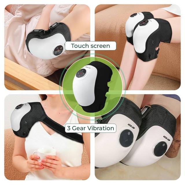 Green Lion Joint Massager 9500RPM Motor 3 Therapy Modes Heating & Vibration 5000mAh Battery 113-131°F Temperature Range |GNJNTMSGWH|