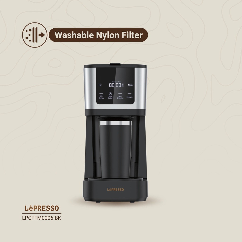 LePresso Rich Brew Coffee Machine with Interactive Touch Display, 50-60Hz Rated Frequency and UK 3-Pin Power Plug |LP006||LPCFFM0006-BK|