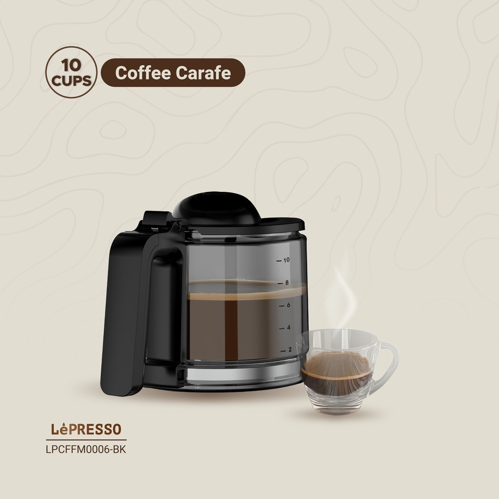 LePresso Rich Brew Coffee Machine with Interactive Touch Display, 50-60Hz Rated Frequency and UK 3-Pin Power Plug |LP006||LPCFFM0006-BK|