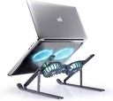 7MD Aluminum Alloy Cooling Bracket Portable Foldable Laptop Stand with 2 Cooling Fans Adjustable Laptop Cooling Stand |7MD263|