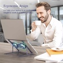 7MD Aluminum Alloy Cooling Bracket Portable Foldable Laptop Stand with 2 Cooling Fans Adjustable Laptop Cooling Stand |7MD263|
