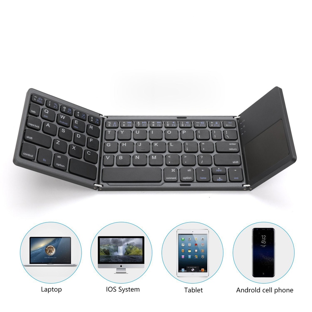 7MD Small Lightweight Tri-Fold Magnetic Suction Touch 64 Keys Keyboard |7MD2442|
