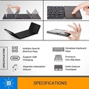 7MD Small Lightweight Tri-Fold Magnetic Suction Touch 64 Keys Keyboard |7MD2442|