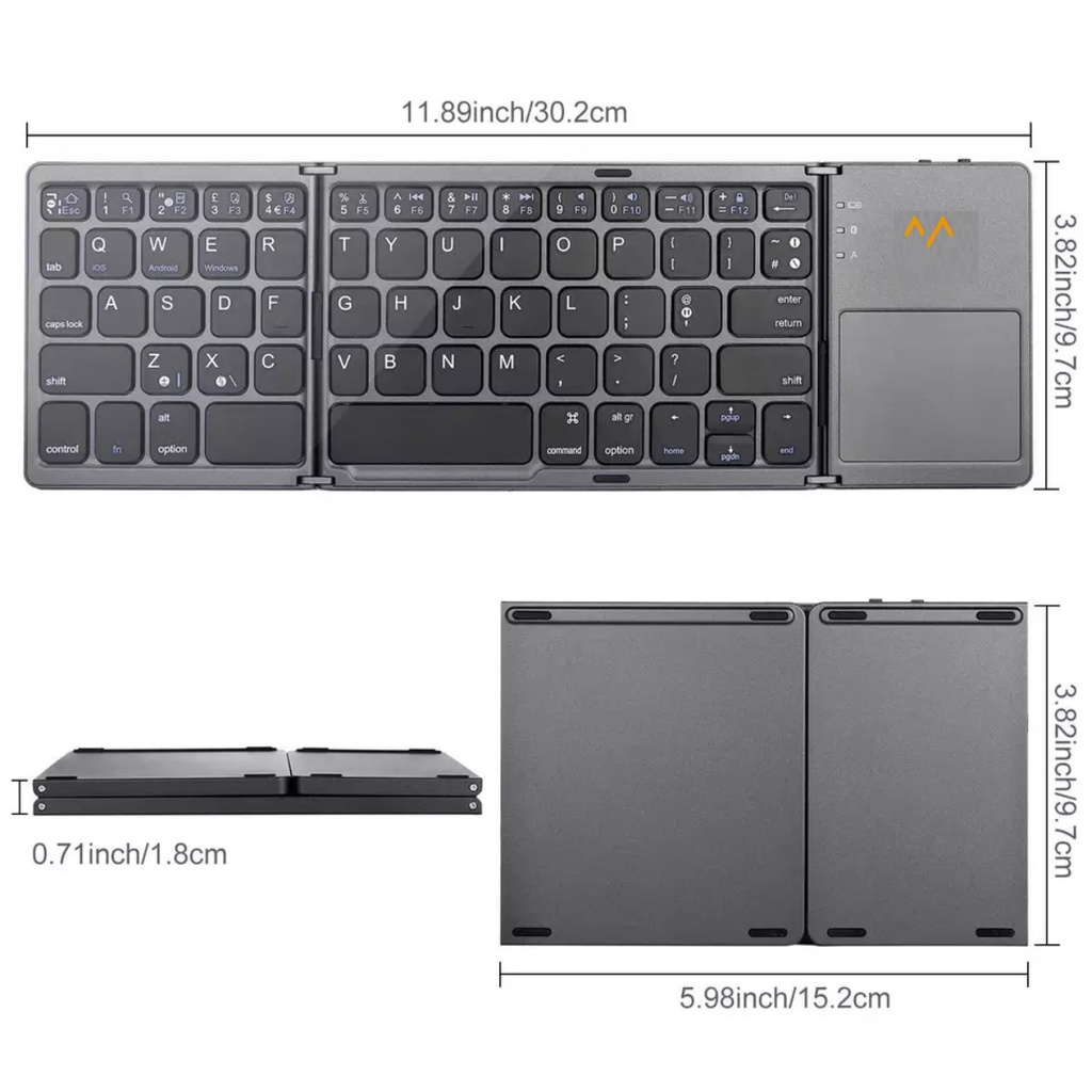 7MD Small Lightweight Tri-Fold Magnetic Suction Touch 64 Keys Keyboard |7MD2442|