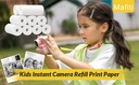 5 Rolls Kids Instant Camera Refill Print Paper-Photo Print Thermal Paper for Lily Toy Kids Instant Print Camera 2.2 x1 Inch White