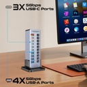 Promate 14 in 1 Fast Charge Multi Port Tower Hub 5 gbps Data Transfer 60W Output |GegaTower-60W|