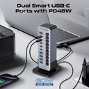 Promate 14 in 1 Fast Charge Multi Port Tower Hub 5 gbps Data Transfer 60W Output |GegaTower-60W|