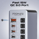 Promate 14 in 1 Fast Charge Multi Port Tower Hub 5 gbps Data Transfer 60W Output |GegaTower-60W|