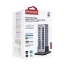 Promate 14 in 1 Fast Charge Multi Port Tower Hub 5 gbps Data Transfer 60W Output |GegaTower-60W|