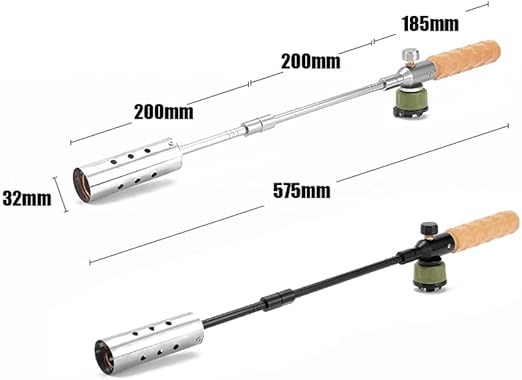 TakuMurano Wood Handle Camping Detachable Gas Torch High Power Outdoor Flamethrower for BBQ & Charcoal Burning |TC-PQ-101|