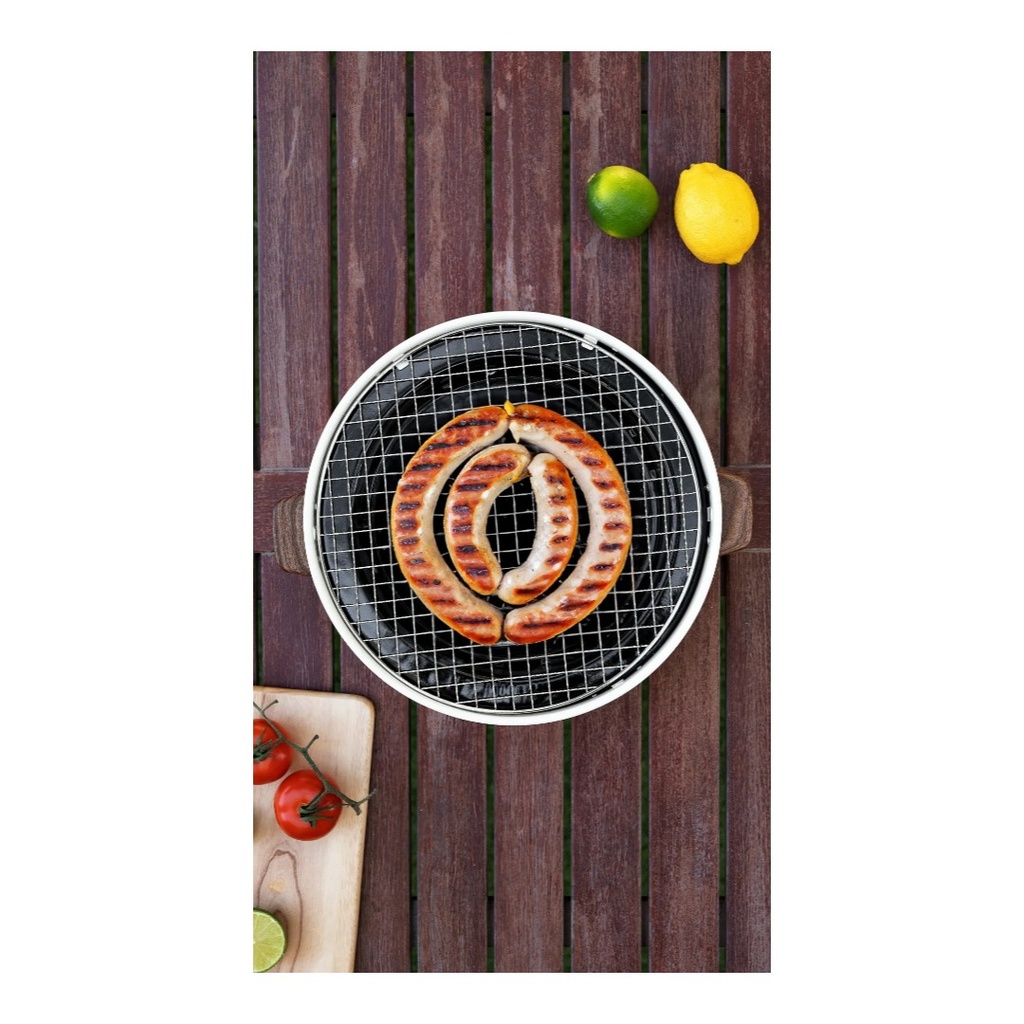 Porodo Lifestyle Camping Mini Portable Outdoor Round BBQ/Charcoal Grill - Light Brown |PD-LCMORG-LTBR|