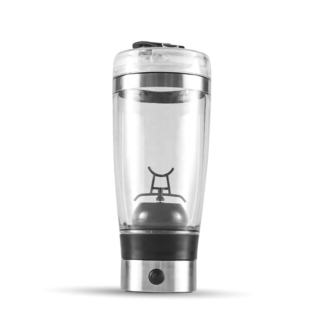 Toofeel magnetic Transparent Dual Scale 450ml Battery Powered Plastic BPA Free Protein Shaker Bottle Bottledjoy With Mute Motor (white)