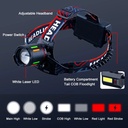 Ultra Bright Aluminum Alloy Headlamp with 7 Lighting Modes Telescopic Zoom and Power Bank Function