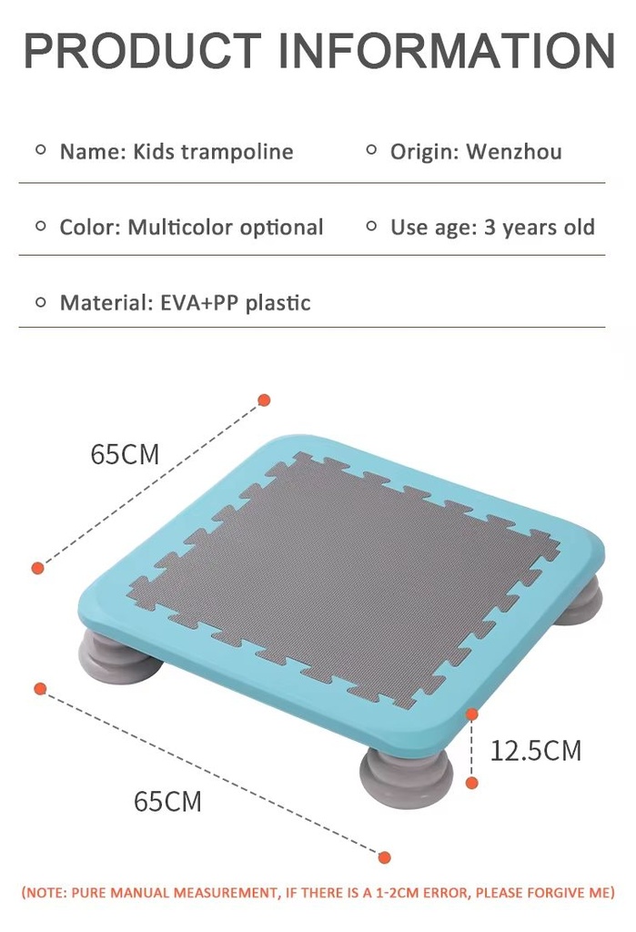 7MD Trampoline Board Autism Friendly Sensory Trampoline Board for Indoor & Outdoor Therapeutic Play Coordination and Balance