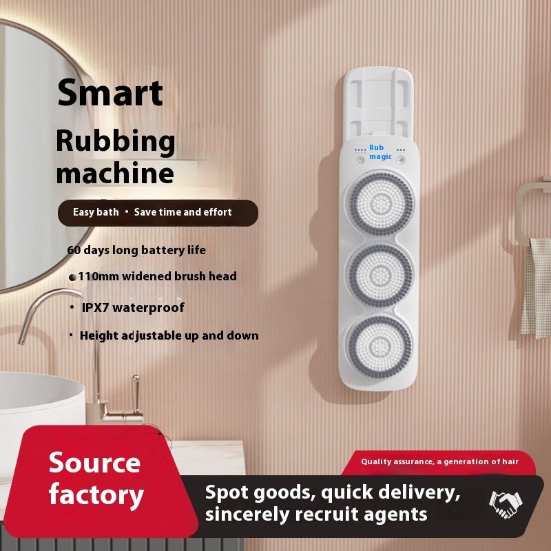 AI Wall Mounted Smart Bath Machine Waterproof Electric Shower Brush for Deep Cleansing & Massage