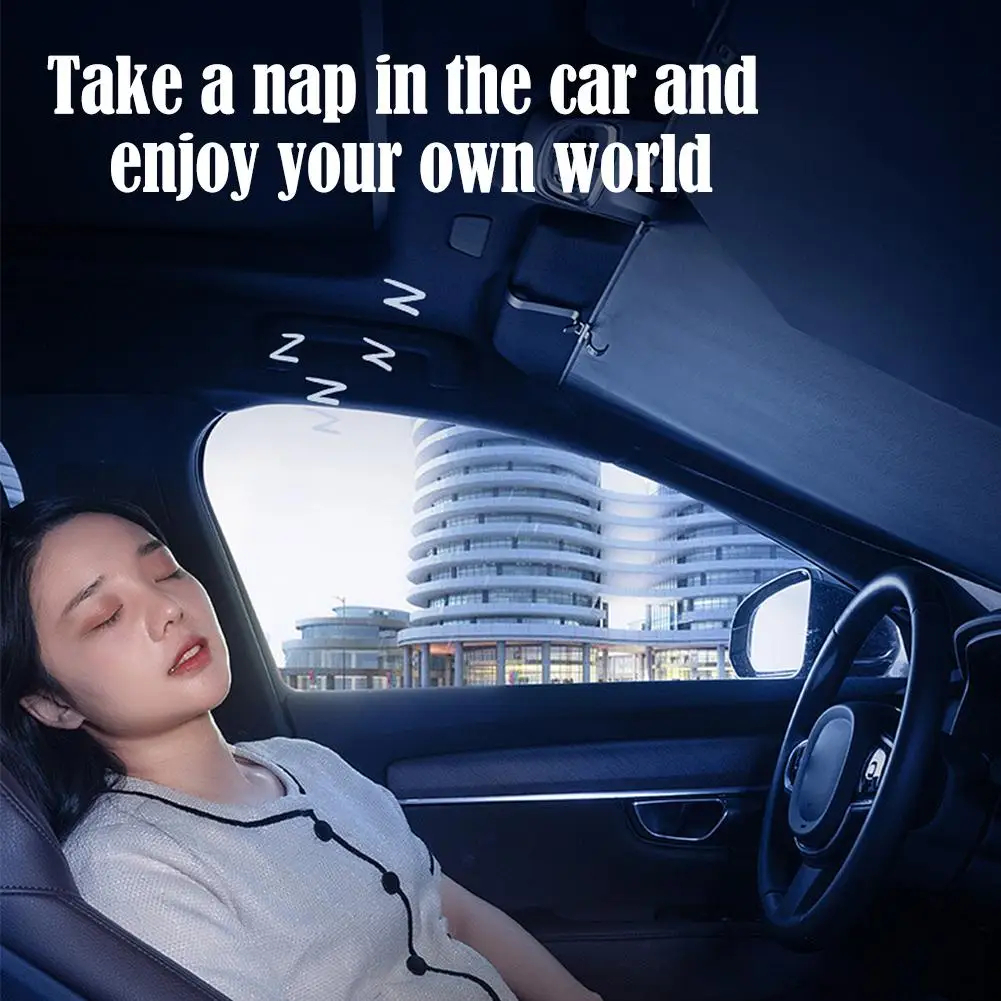 Full Coverage Car Automatic Retractable Shade Curtain UV Blocking & Adjustable Windshield Protector