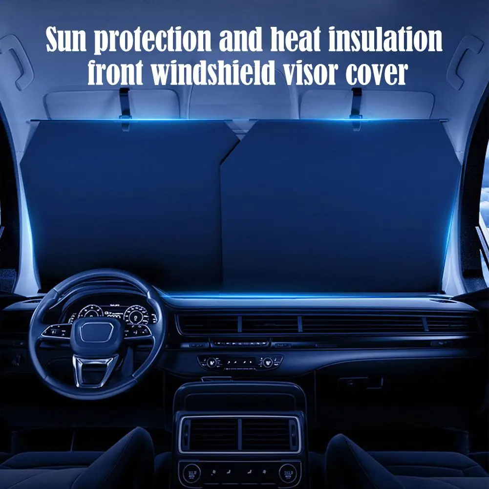 Full Coverage Car Automatic Retractable Shade Curtain UV Blocking & Adjustable Windshield Protector