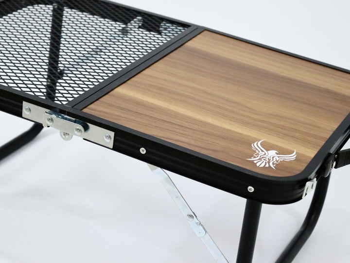 AlHor Foldable Lightweight Durable Outdoor Camping Table with Wood-Grain Mesh Surface
