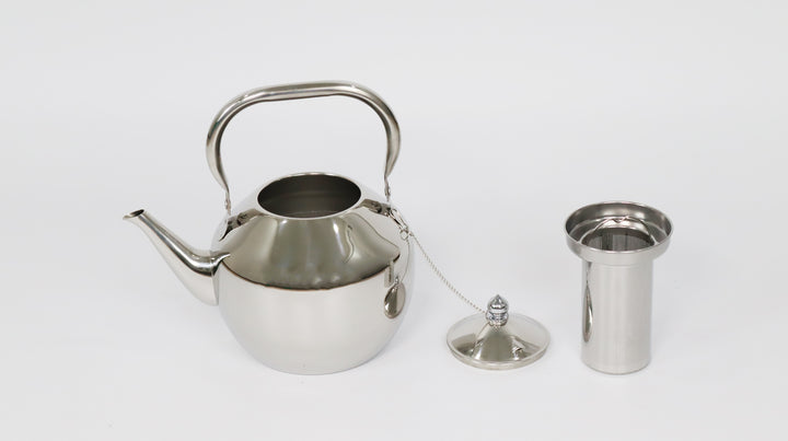 ALHOR Traditional Arabic Teapot Stainless Steel with Strainer Ideal for Camping & Outdoor Use |06357|