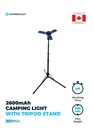 Powerology 2600mAh Camping Light with Tripod Stand 4 Modes Magnetic Head IPX4 Waterproof and Solar Charging |PWCSFTLDL|