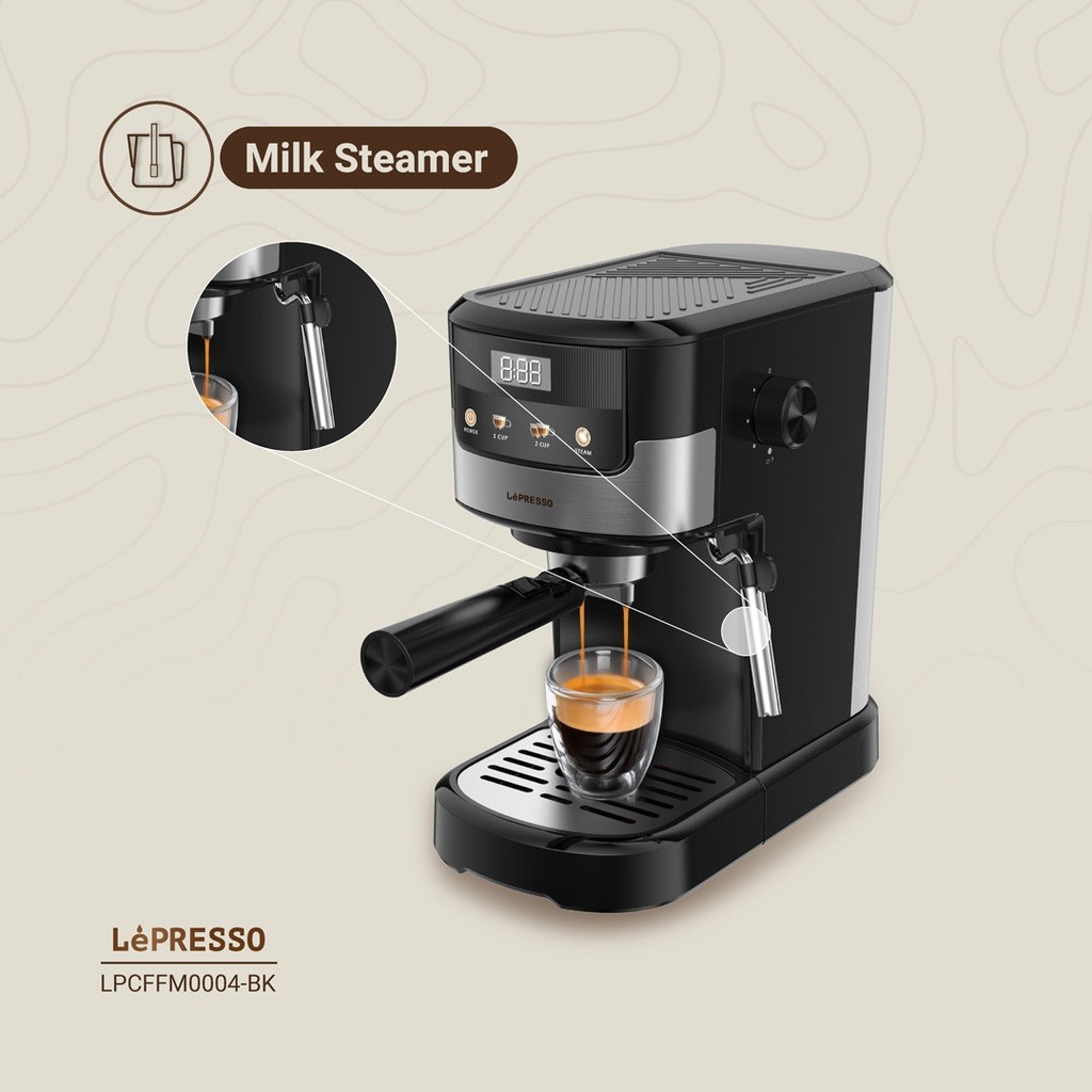 Lepresso Suprema Espresso Machine Advanced Touch Display Milk Steamer & Intuitive Controls |LP004||LPCFFM0004-BK|