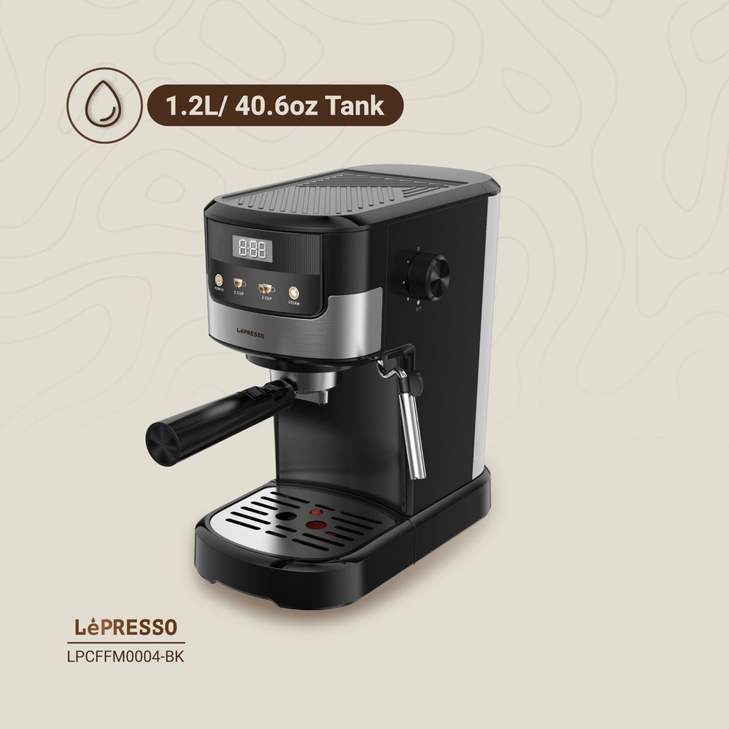 Lepresso Suprema Espresso Machine Advanced Touch Display Milk Steamer & Intuitive Controls |LP004||LPCFFM0004-BK|