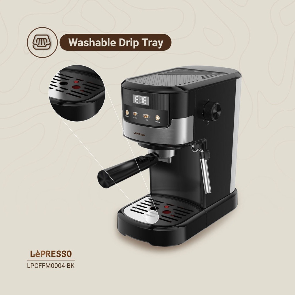 Lepresso Suprema Espresso Machine Advanced Touch Display Milk Steamer & Intuitive Controls |LP004||LPCFFM0004-BK|