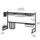 Black 65/85cm Stainless Steel Kitchen Dish Rack U Shape Sink Drain Rack Two layers Kitchen Organizer Shelf Storage Holder