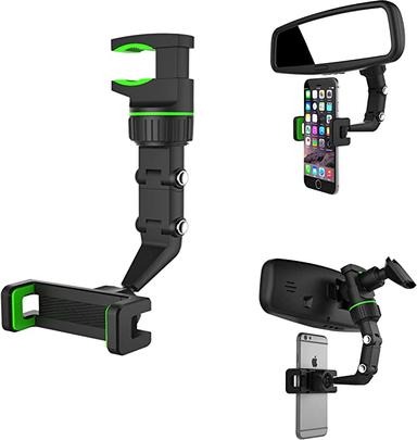 Goui Hook Universal Clip Phone Holder for Car Mirror 360° Rotation and Adjustable |G-CLIP||