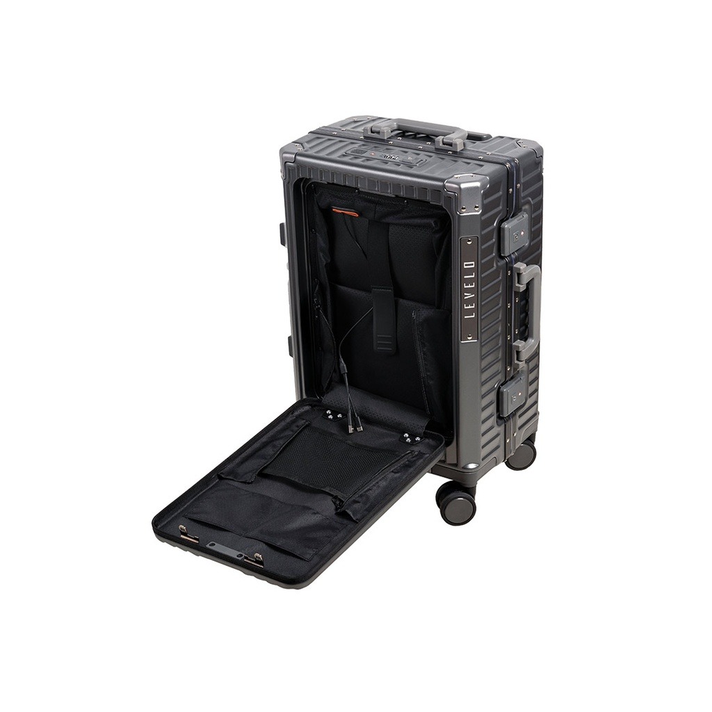 Levelo RoamRollers Travel Luggage Bag With USB/Type-C Charging Ports, Cup Holder, Phone Holder  | LVLRRTLGY/-BK/-WH |