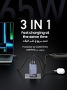 UGREEN Nexode Pro 65W 3 Port GaN Fast Charger with Intelligent Power Distribution Higher Efficiency and Advanced GaN II Technology |X755|