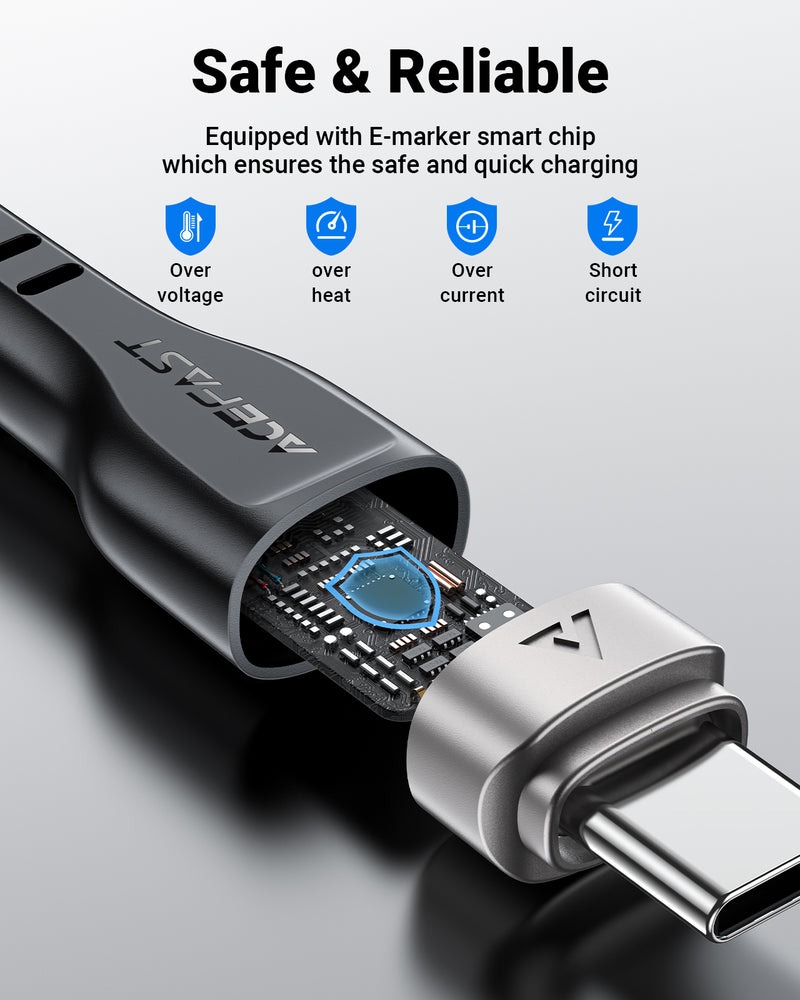 ACEFAST High Power 60W 1.2m Anti-Tangle Magnetic USB-C to USB-C Fast Charging Data Cable |C11-03|