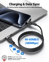 ACEFAST High Power 60W 1.2m Anti-Tangle Magnetic USB-C to USB-C Fast Charging Data Cable |C11-03|