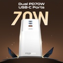 Promate 70W 7 in 1 Fireproof Multi Port Charging Station With 2500W Quad AC Sockets |PowerTower-70W|