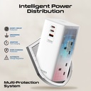 Promate 70W 7 in 1 Fireproof Multi Port Charging Station With 2500W Quad AC Sockets |PowerTower-70W|
