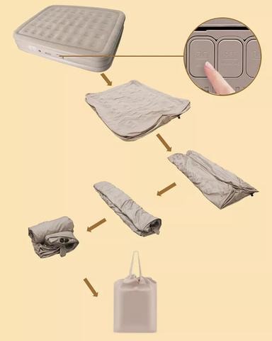 Outdoor Camping One-Click Automatic Inflatable 21-Hole Air Mattress with Built-in 4000mAh Inflator